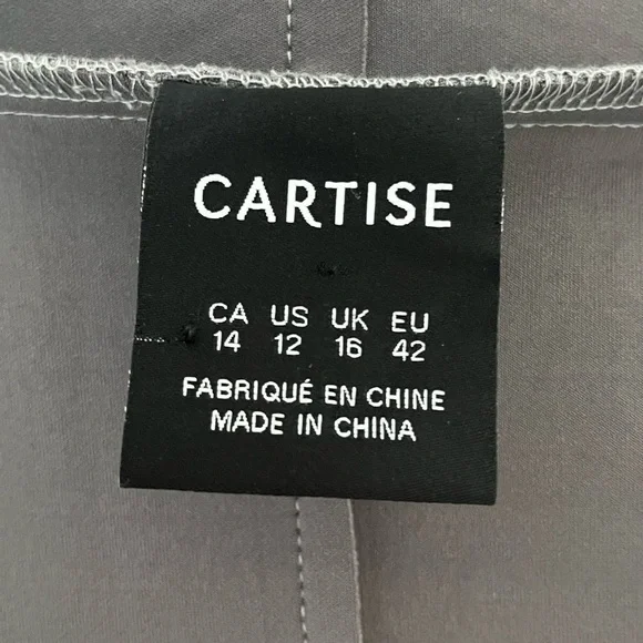 CARTISE Faux Suede Open Front Waterfall  Grey Jacket Floral Applique Neutral - Picture 13 of 17